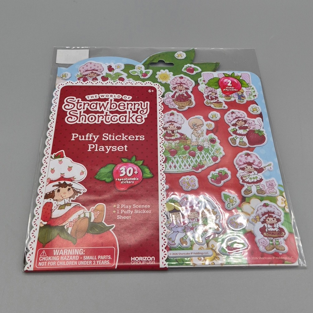 Strawberry Shortcake Puffy Stickers Playset Horizon Group USA 30+ Repositionable